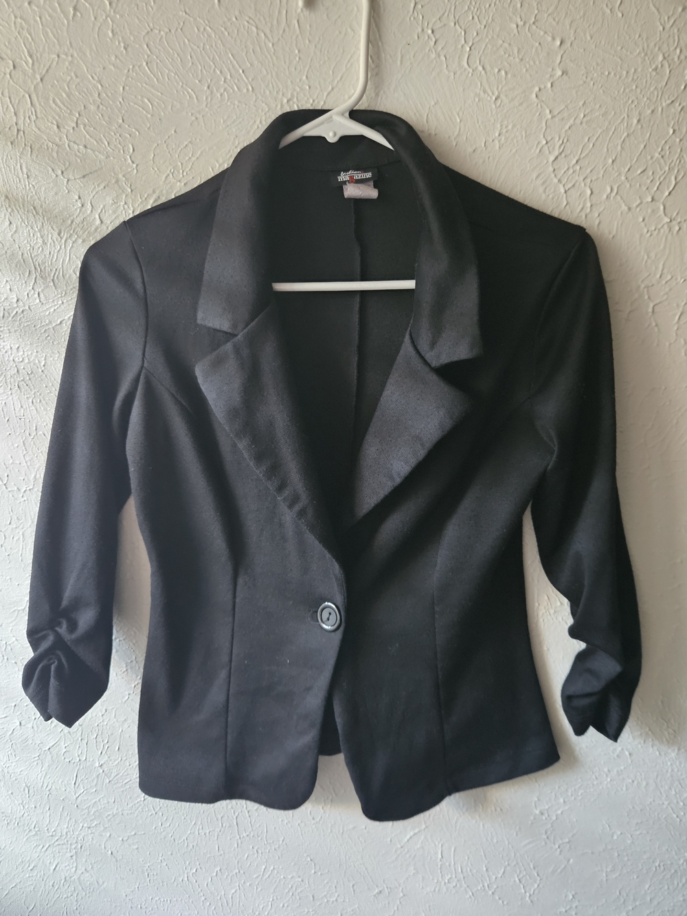 Black Women's Single-Button Blazer Jacket